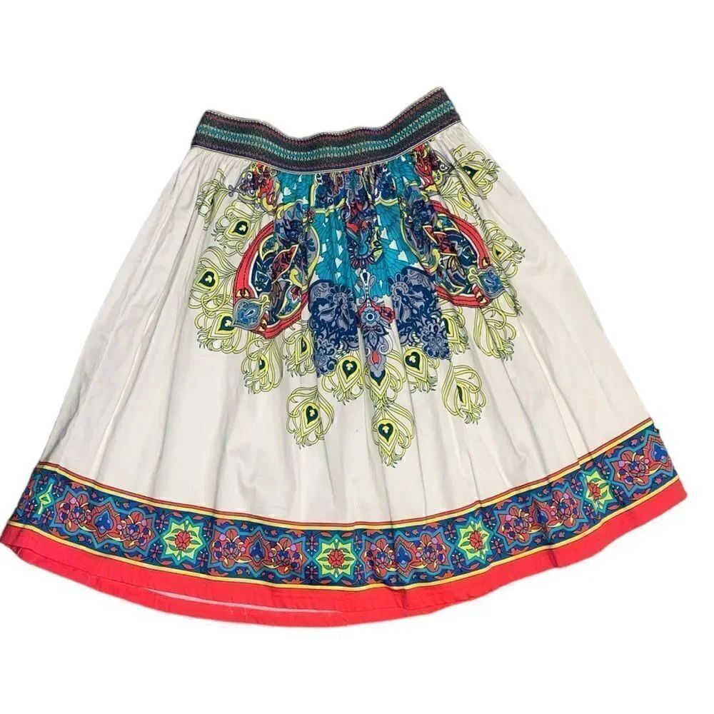 Flying Tomato Size S Skirt Colorful Boho Embroidered Waist Band